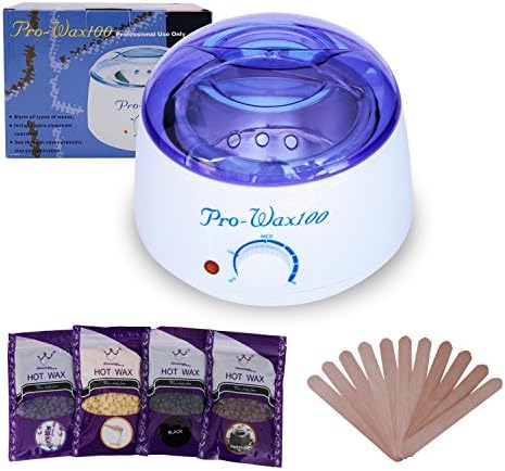 Magical Design Electric Wax Warmer Hair Removal with 4 Different Flavors of Wax Beans and 10 Sticks