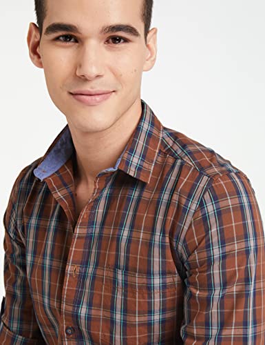 Image of Amazon Brand - Symbol Men's Cotton Checkered Regular Fit Casual Shirt