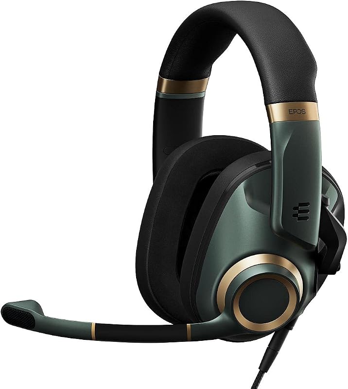 EPOS H6Pro - Auriculares acústicos cerrados para juegos con micrófono - Over-Ear - Levantar para silenciar - Auriculares Xbox/PS4/PS5/PC - Accesorios para juegos (Verde)