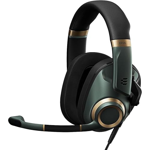 EPOS H6Pro - Closed Acoustic Gaming Headset with Mic - Over-Ear - Lift-to-Mute - Xbox/PS4/PS5/PC Headset - Gaming Accessories (Green)