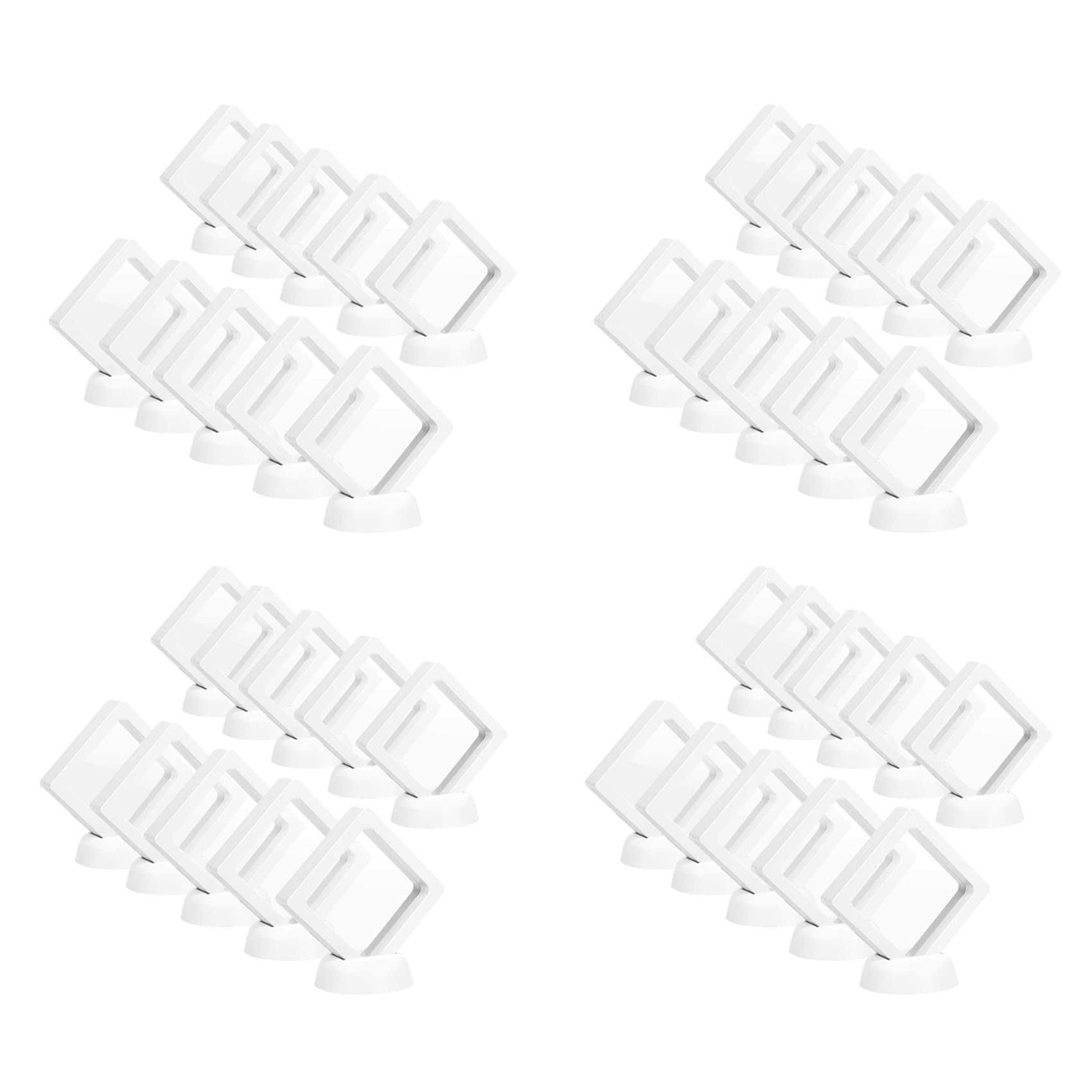 Hndhbfgrt Coin Display Box - Set Of 40 3D Floating Frame Display Holder with Stands for, AA Medallions, Jewelry