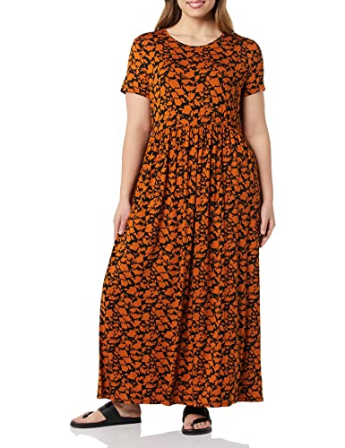Image of Amazon Essentials Women's Short-Sleeve Fitted Waisted Maxi Dress (Available in Plus Size)
