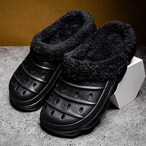 YUKTOPA Unisex Garden Clogs House Slippers Fur Lined Winter Breathable Walking Garden Shoes Warm Non-Slip Mule Footwear3