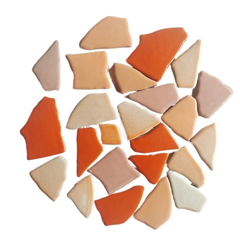 Mosaico ceramica Mosaico de cerámica de 500 g, hecho a mano, con guijarros, azulejos de porcelana azul y blanca. Teselas para mosaicos(D1)