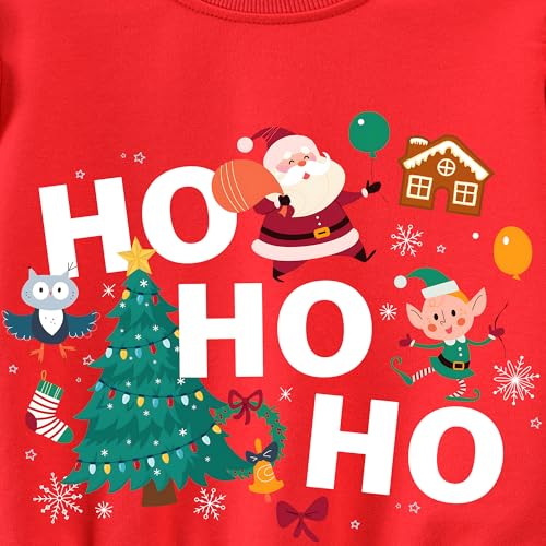 Image of EULLA Toddler Girls Christmas Sweatshirt Long Sleeve Snowman Deer Santa Claus Xmas Holiday Shirts for Kids Sweater 2-7 Years