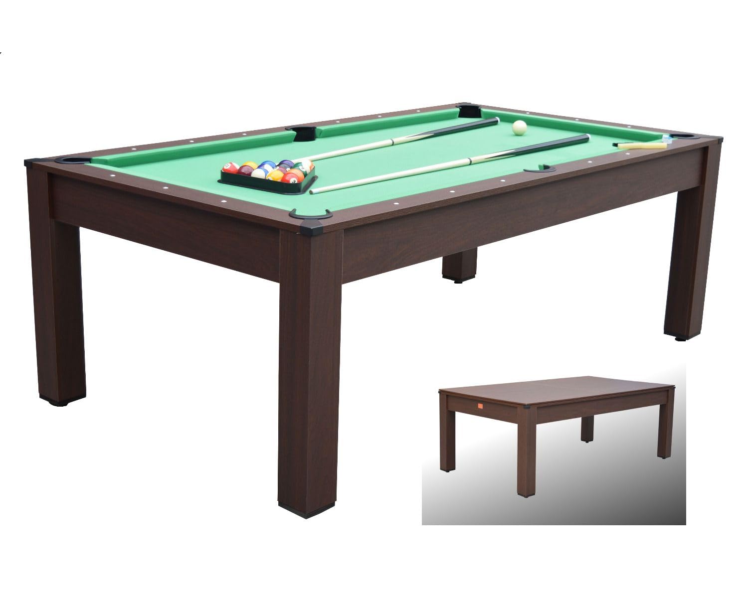 NG Biliardi Tavolo Biliardo Trasformabile in Tavolo da Pranzo e Ping Pong - 214 cm - Carambola da Casa, Dimensioni Regolamentari, Non Necessita di Montaggio, Disponibile in Vari Colori