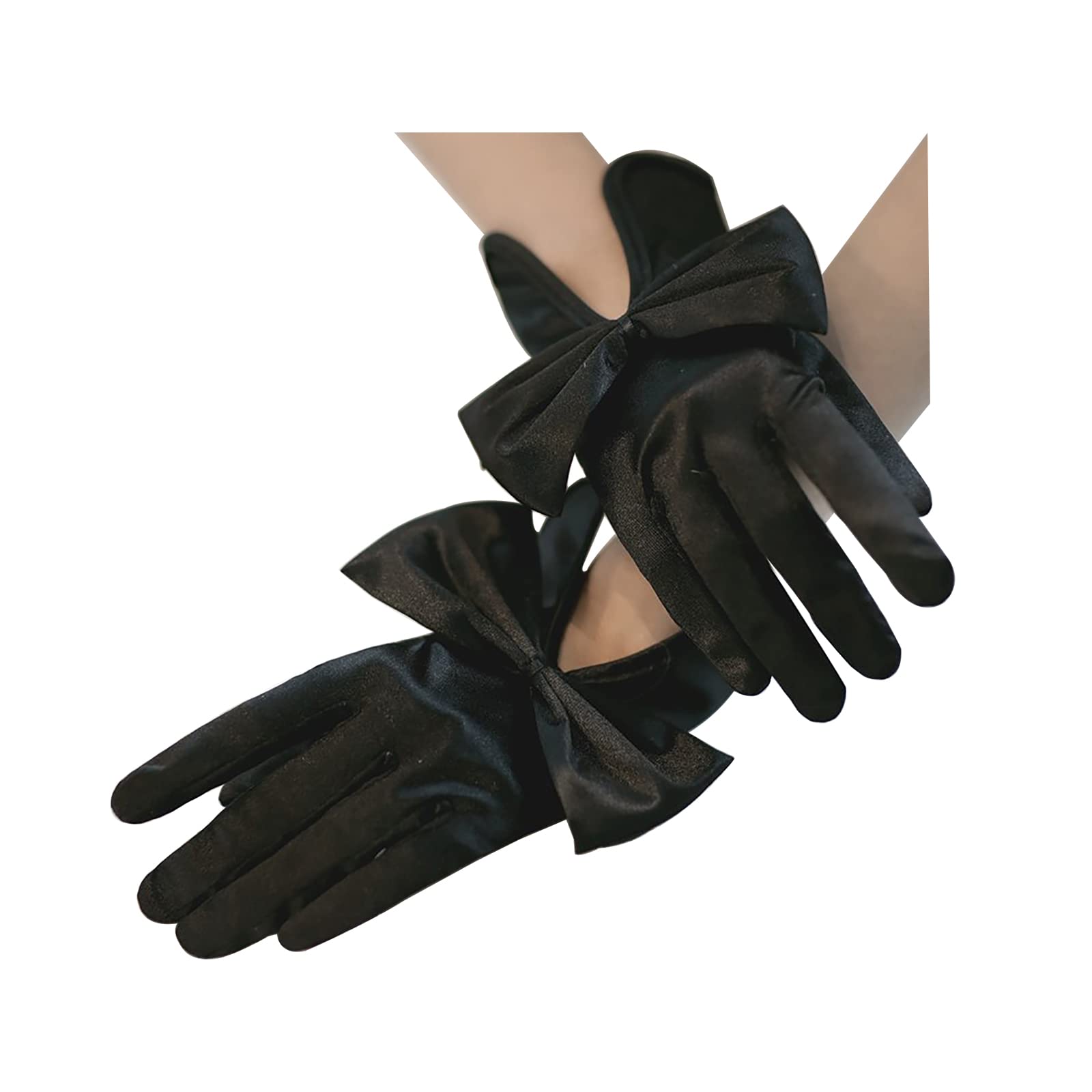 EVNOIShort Elegant Ladies' Wedding Gloves, Wrist Long Gloves, Bridal Dance Gloves, Suitable for Wedding Dinner Dress Accessories