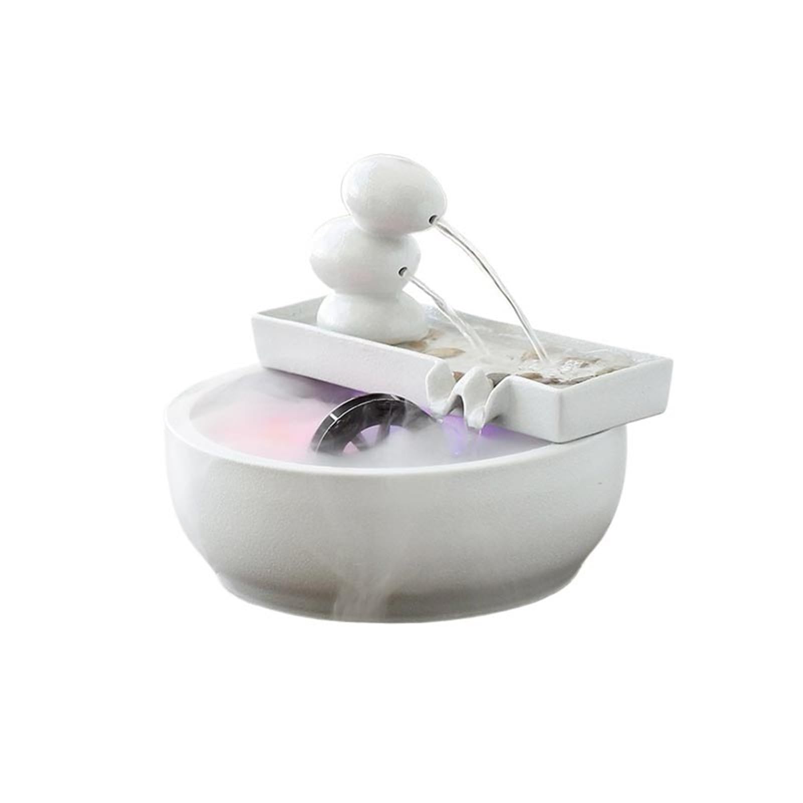 Water Feature Flowing Water Fish Tank Fountain Ornaments Indoor with Feng Shui Wheel Indoor Fountains