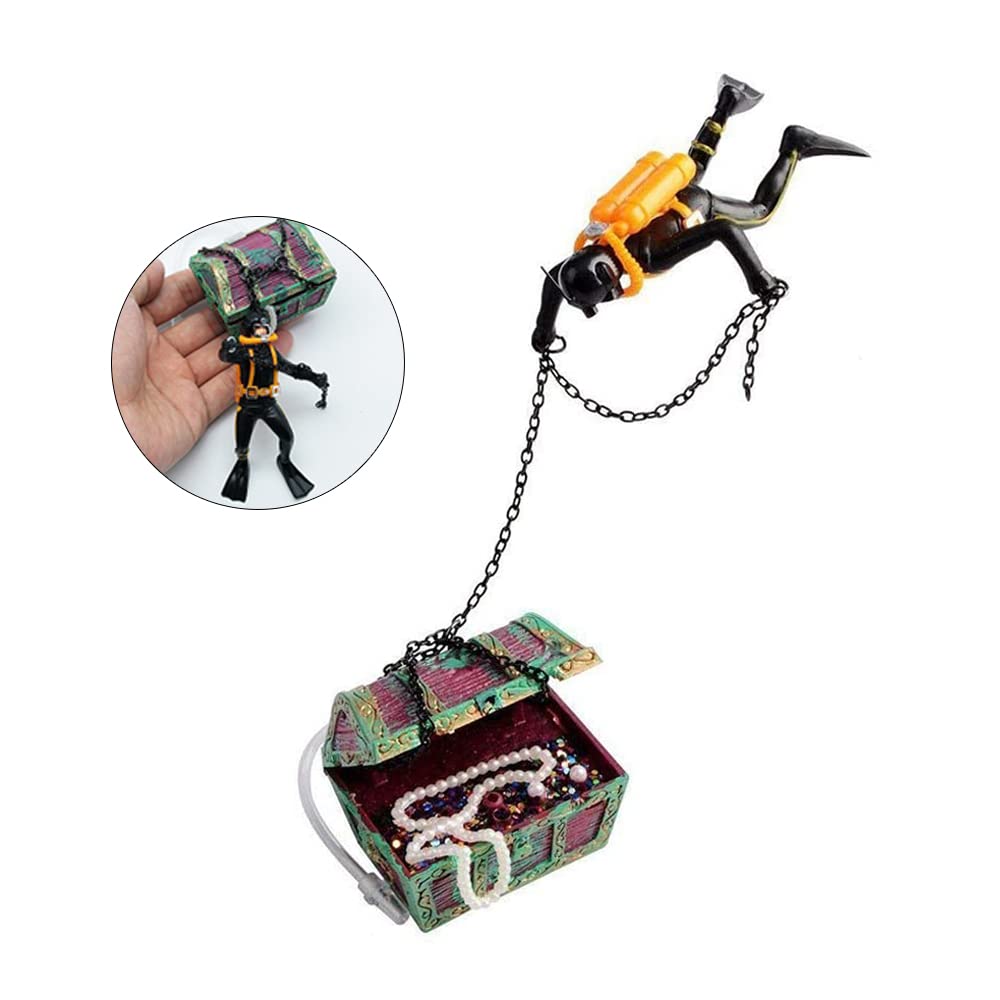 UKCOCO Creatieve Decoratie Voor Aquarium Vivid Schatkist Ornament Voor Vis Tank Voor Zee Zoetwateromgeving Lichtgewicht Duurzaam Accessoire Voor Thuis Studie Ruimte