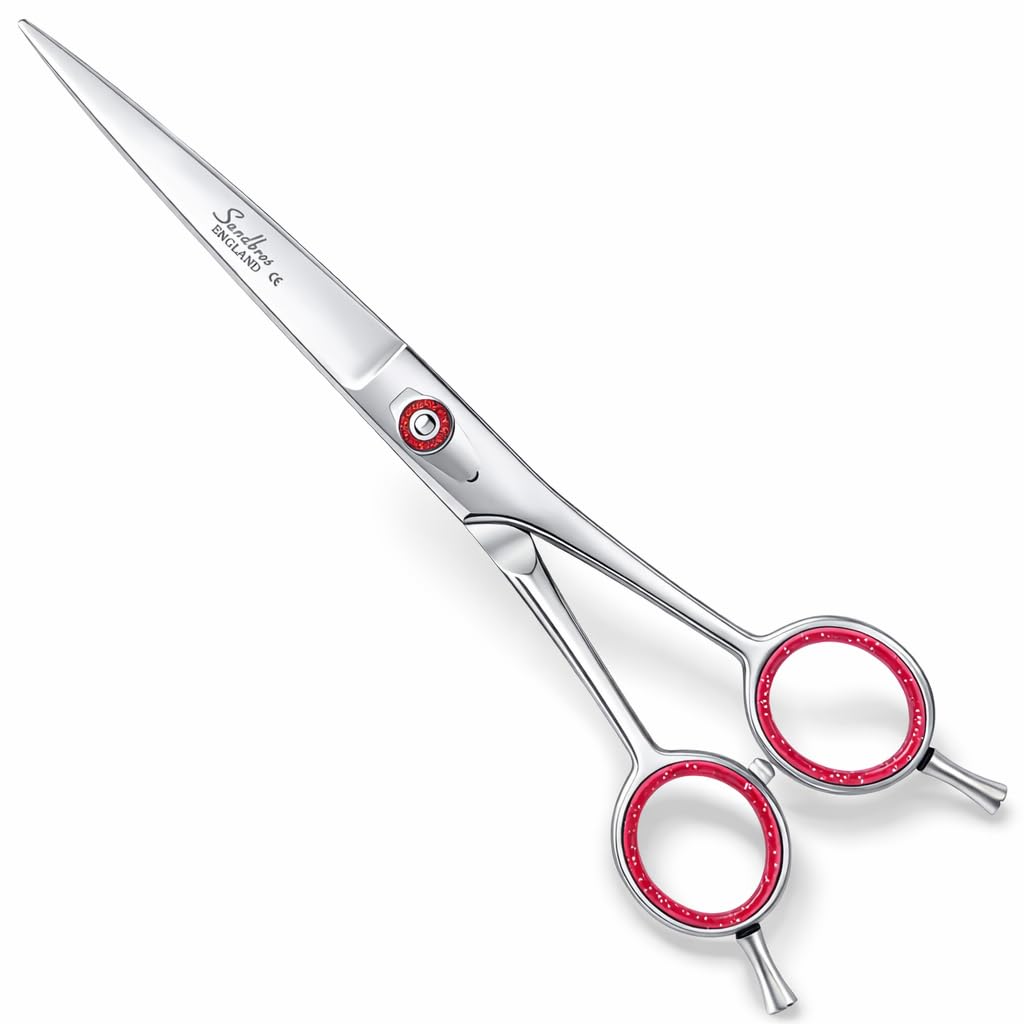 Large Straight Blade 8" Dog Grooming Scissors Shears Razor Sharp Big Finger Hole Scissors in Stainless Steel
