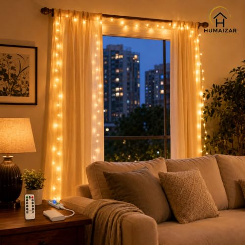 Image of HUMAIZAR 5m 50 LED USB Fairy Lights with Remote, 8 Modes, Warm Yellow