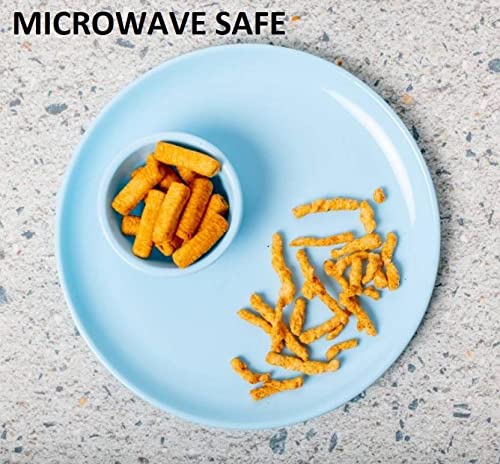 Everbuy Stain Resistant Round Blue Full Size (27 cm) Plates Set for Lunch Dinner Picnic Office Canteen Birthday Parties Made in India (Pack of 12, Microwave Safe) 5 51nnfHbUjtL