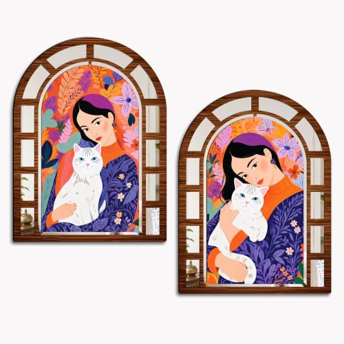 Image of Sehaz Artworks CatLady Home Decoration Items for Living Room-15.4 inchx11.6 inch
