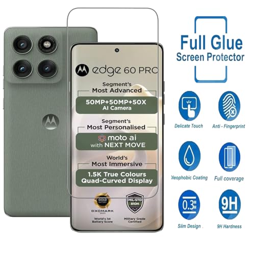 Image of HYPER Edge to Edge Tempered Glass for Motorola edge 60 Pro with Installation kit (BLACK) (Pack of 1)
