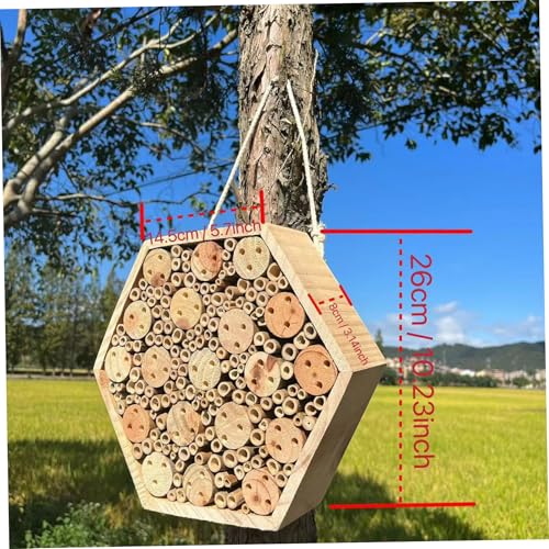 Hotel de insectos y abejas mason que atrae polinizadores al huerto 3