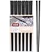 Hopewey 6 Paar Japanische EssstäBchen schwarz Chopsticks chinesischer Essstäbchen Metall,rutschfeste Essstäbchen Restaurant, Wiederverwendbare EssstäBchen Waschbar FüR GeschirrspüLer Geschirr