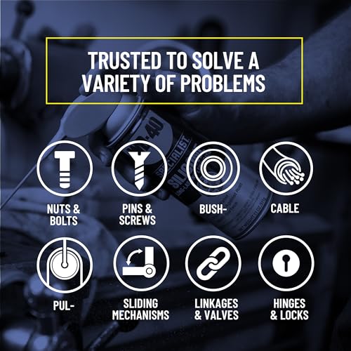 Image of WD-40 Specialist Silicone, Dry Silicone Lubricant for Window Tracks, Cables, Pulleys, Superior Lubrication for Equipment, Moving Parts, Industrial Applications, Bigger Can, 13.3 OZ, Single Can