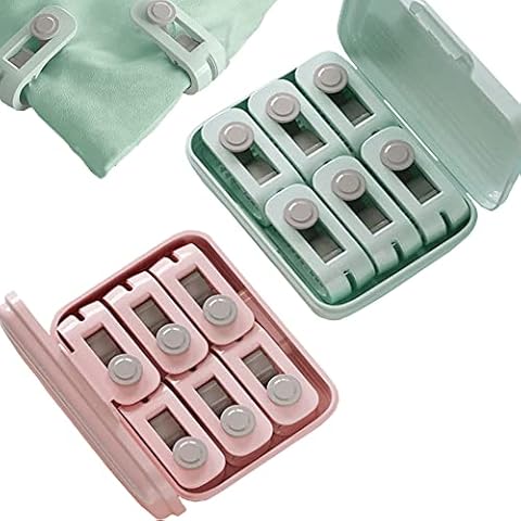 FDDE 12 Pieces Quilt Duvet Clips, Quilt Holder, Comforter Fasteners, Quilt Sheet Clip, Comforter Fasteners, Elasticity Duvet Clips, for Sheets, Socks, Curtains, Clothes (Pink + Green) Cover