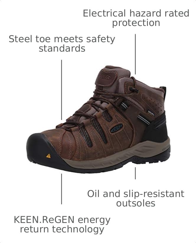 Image of KEEN Utility Men's Flint 2 Mid Height Steel Toe Waterproof Durable Construction Work Boots
