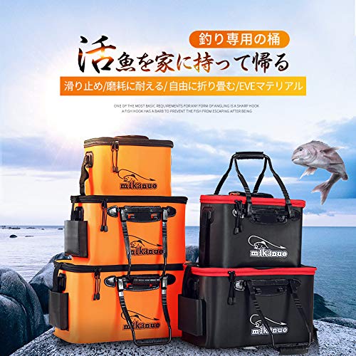 バッカン 釣りバケツ 屋外折りたたみ EVA製 ポータブル キャンプ用 洗濯用 水桶 選ぶ アウトドアに最適 (Orange, 23L) 2枚目
