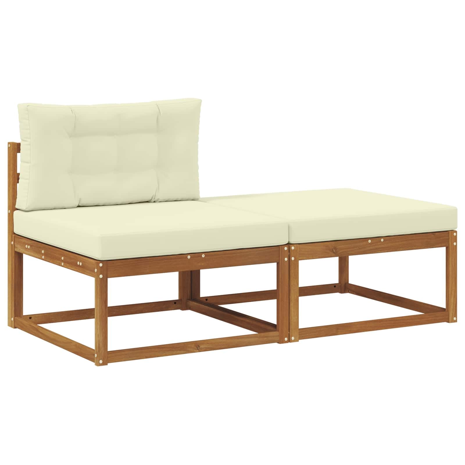 Set di 2 divani componibili con cuscini, set di mobili da giardino, per esterni, resistente alle intemperie, per giardino, terrazza, balcone, centro + poggiapiedi