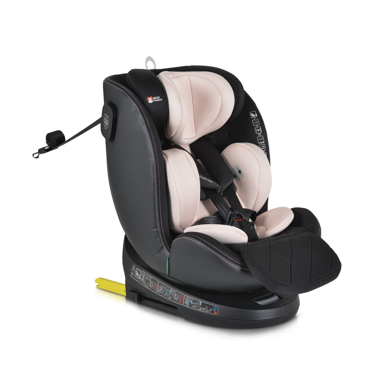 Cangaroo seggiolino per bambini i-Size Castor (40-150cm) gruppo 0/1/2/3 Isofix, colorazione:beige/rosa