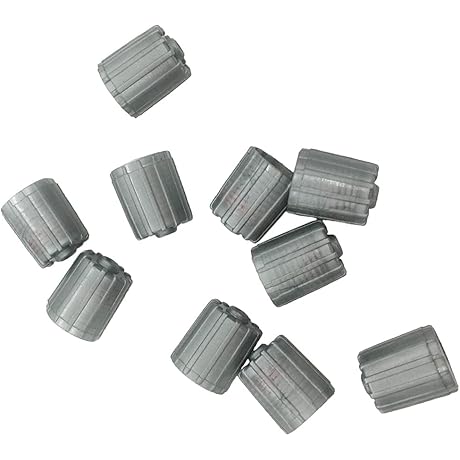10 Pack Tire Valve Caps Gray Set