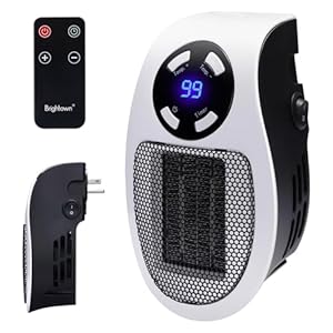 Wall Space Heater 450W Remote Portable Electric Heater with Programmable Adjustable Thermostat, Overheat Protection, Precise LED Display, ETL Certification Safe Heater for Office Dorm Room
