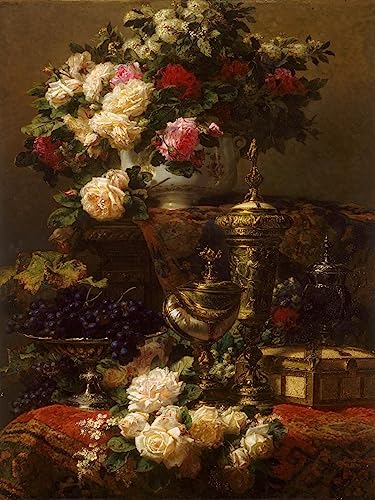 Tableau Vintage Fleurs et fruits Décor de Couloir Impression Art Sur Toile 60x90