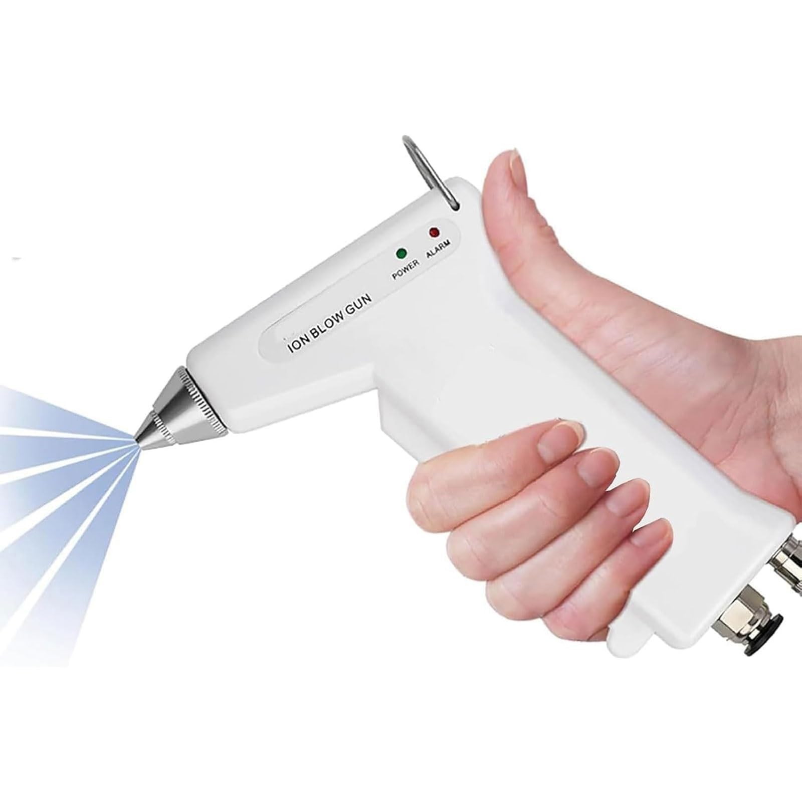 Pistola de aire ionizante antiestática, eliminador estático de mano con conector de aire de 8 mm y boquilla extraíble para un control estático industrial eficaz