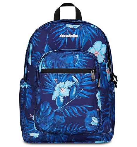 Invicta Zaino Scuola Jelek, Blu, Doppio Scomparto Con Tasca per PC e Tasca per Borraccia, 34 lt, Scuola Media e Superiore, Zaino Ragazza