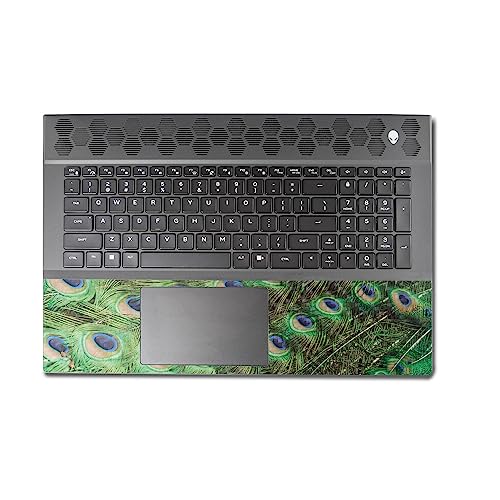 Image of MightySkins Carbon Fiber Skin Compatible with Alienware M18 R1 (2023) Full Wrap Kit - Peacock Pattern | Protective, Durable Textured Carbon Fiber Finish | Easy to Apply | Made in The USA