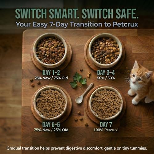 Image of Petcrux Dry Kitten Cat Food, Ocean Fish Flavor, with Omega 3 & 6 and Taurine, Complete & Balanced Nutrition for Growing Kittens, 1 kg