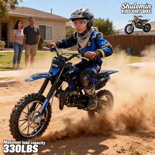 Image of 50CC Kids Dirt Bike,2-Stroke Gas Powered Mini Dirt Bike for Kids Up to 35 MPH Off-Road Motorcycle with 10-Inch Tires Disc Brakes 330LBS Max Load Pull Start Gift for Boys Girls Youth 8-14 (Blue 2026)