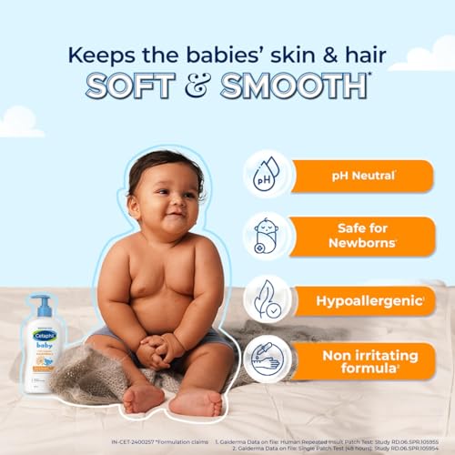 Image of Cetaphil Baby Wash & Shampoowith Organic Calendula,Tear Free, Paraben, Colorant and Mineral Oil Free, 13.5 Fl. Oz (Packaging May Vary) (Pack of 2)