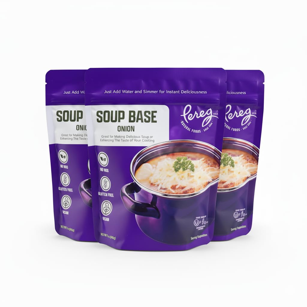 Pereg Onion Soup Mix, 12 oz (3 Pack) | Vegan, Gluten-Free, No MSG | All-Natural Dry Broth Base for Soups, Stews, Grains & Cooking | Kosher (including Passover)