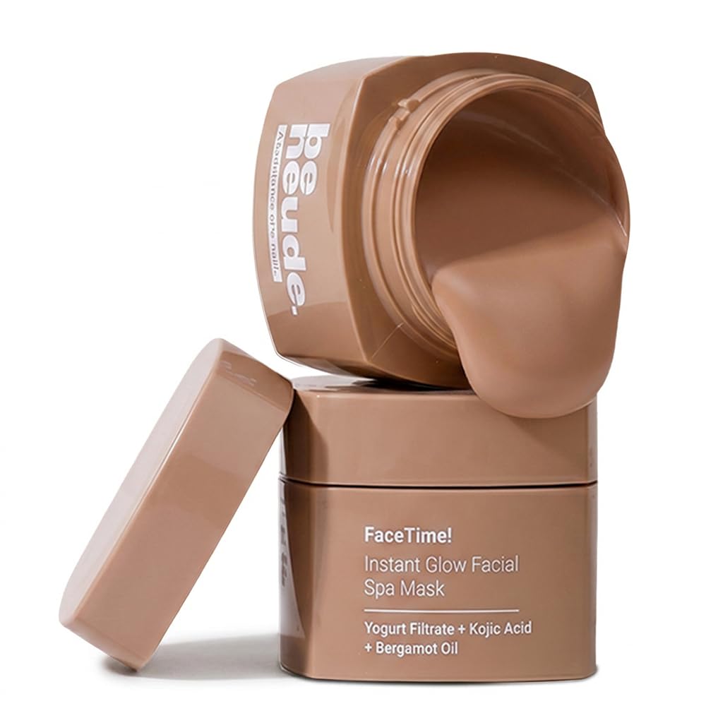 Be Neude FaceTime Instant Brightening Glow Face Mask 50ml – De-Tan Milk Face Pack with Yogurt Filtrate, Orange Oil & Kojic Acid for Glowing Skin, Blackhead Removal, Anti-Pigmentation & All Skin Types