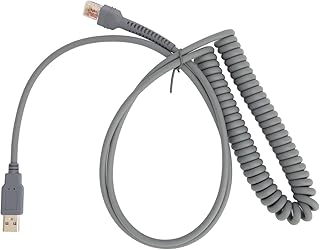 Zunate Barcode Scanner USB Cable, ABS Material Scan Data Cable, for Symbol LS2208 LS1203 LS4208 LS4278 DS6707, Plug and Play, Easy to Use