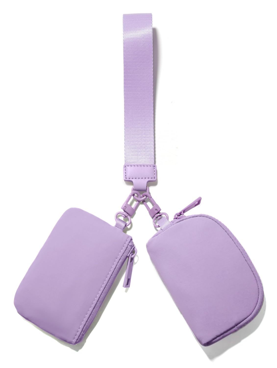 ViverteMini Zip Around Wristlet Wallets for Women Small Portable Coin Purse Dual Pouch Keychain Wristlet Preppy Things Cute Stuff Gifts for Teen Girls (Lavender)