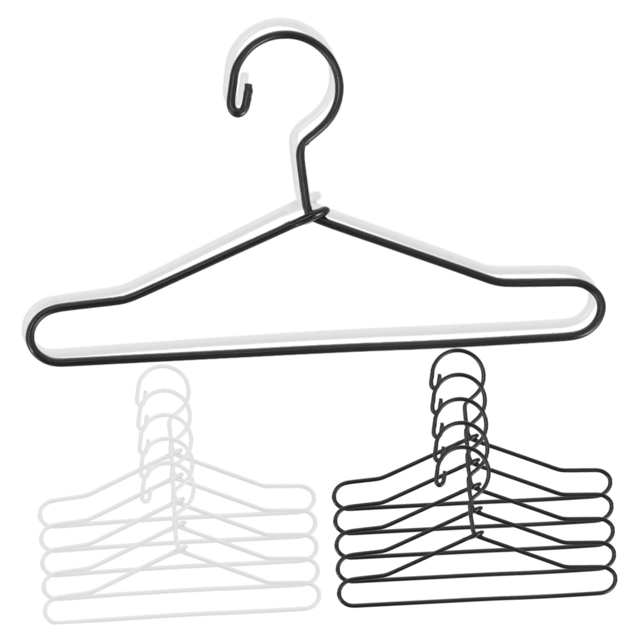 Toyvian 20pcs Mini Hanger Clothes Rack Hangers Mini House Accessory Letter Metal Doll, Assorted Color a, 6.5x3.5cm