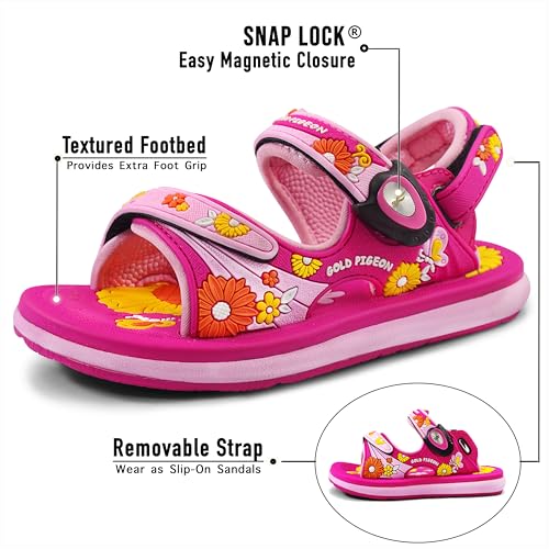 Image of Gold Pigeon Shoes Easy SNAP LOCK Outdoor Water Kids Toddler Sandals for Girls & Boys. Everyday, Vocation, Pool, Summer, Beach Essentials.