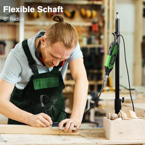 Ginour Rotary Tool Kit 200W Rotary Multi Tool 6 Variable Speed 8000-35000RPM with Keyless Chuck and Flex Shaft, 135pcs Accessories Set for DIY Craft, Engraving, Cutting, Sanding, Polishing 6 Ginour Rotary Tool Kit 200W Rotary Multi Tool 6 Variable Speed 8000-35000RPM with Keyless Chuck and Flex Shaft, 135pcs Accessories Set for DIY Craft, Engraving, Cutting, Sanding, Polishing - Image 6