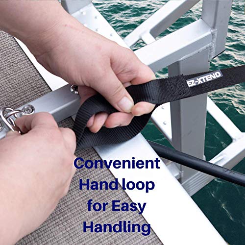 EZ-Xtend Pontoon Ladder Pull Up Strap Using Snap Hook System - Made with Heavy Duty 4500 LB Breaking Strength 1