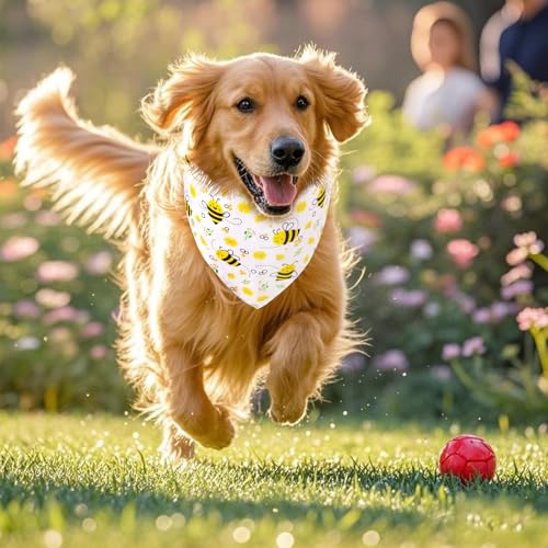 3Pcs Spring Summer Dog Bandanas Reversible Dog Holiday Scarf Adjustable Triangle Pet Bandanas for Medium Large Puppy Pet Decorations - Image 7