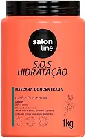 Salon Line, Máscara Capilar, SOS Hidratação, Concentrada, Café e Glicerina, Vegana - Cabelos Cacheados e Crespos, 1 Kg