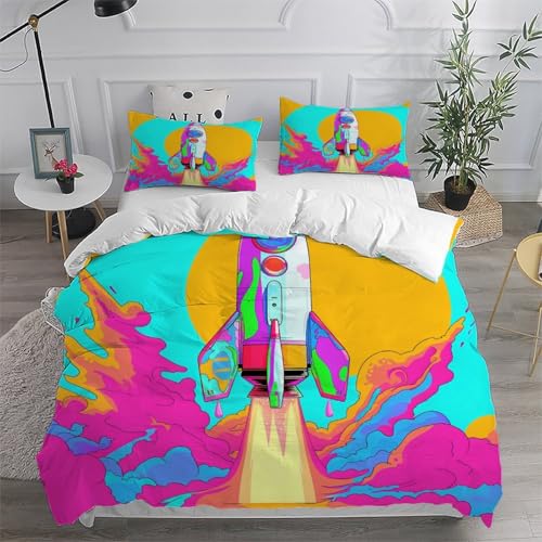 Housse de couette 3D motif starry sky theme en microfibre douce double 200x200