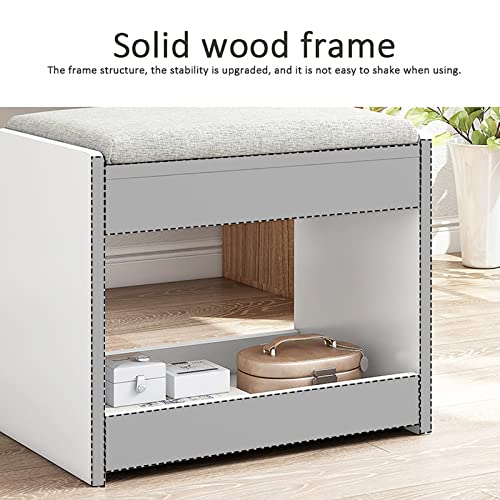 Banco moderno de madera rectangular con asiento acolchado premium para tocador 4