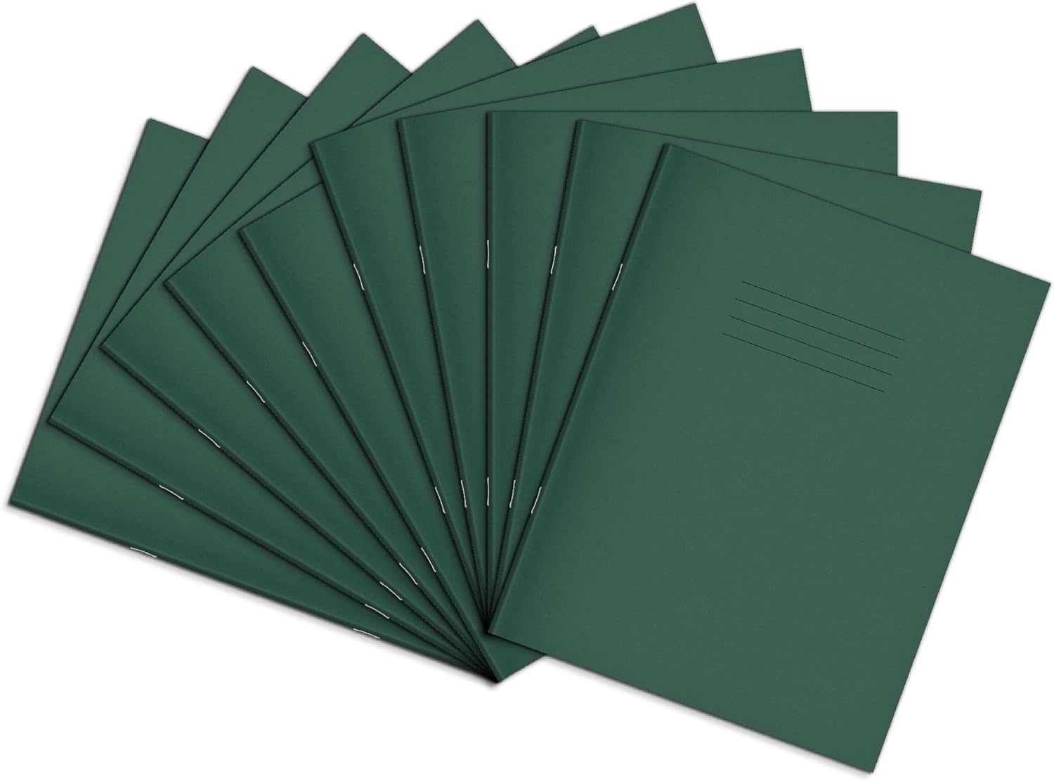 Rhino A5+ Exercise Books, 80-Page / 8mm Lined with Margin Paper Notebook, 100-Pack, 9 x 7 Writing Book, Office & School Stationery Supplies, Dark Green — image 1