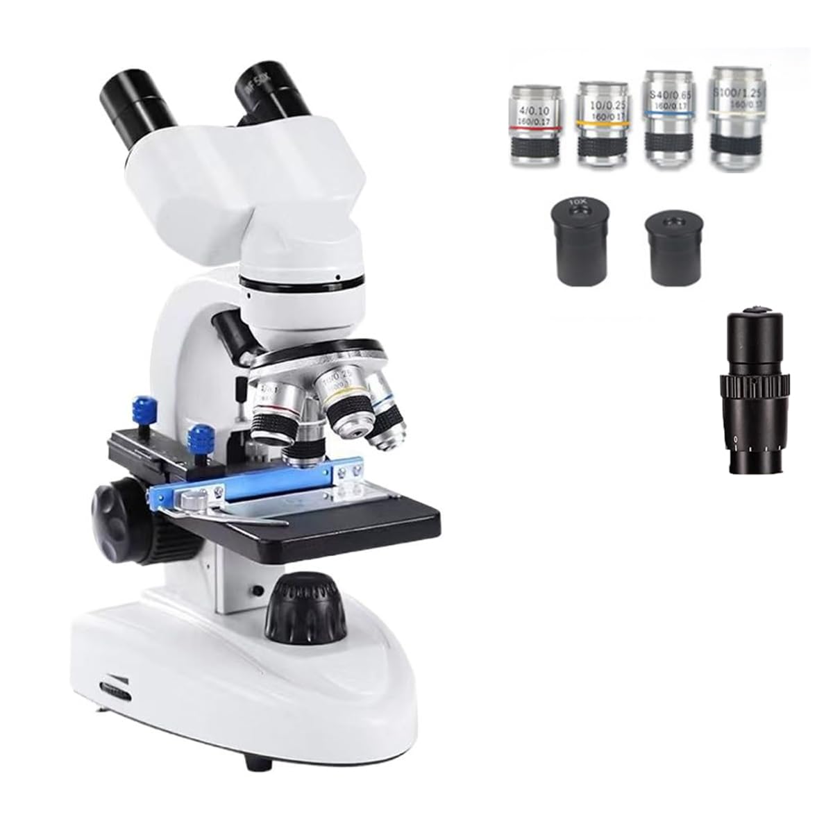 Microscopio binoculare Composto, oculari 30000X, Messa a Fuoco Regolabile, Distanza interpupillare, Sorgente Luminosa, Laboratorio per Adulti, microscopi biologici, con oculare elettronico