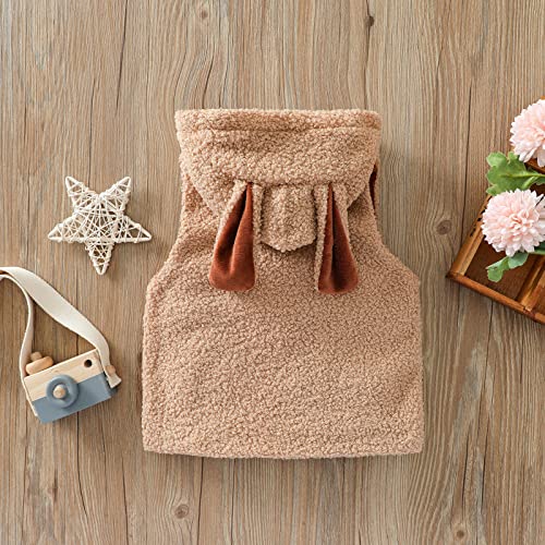 Girls Fleece Hooded Vest Kids Cute Sh𝐞rpa Trendy Winter Hoodies Boys Sleevless Shaggy Casual Jackets for Toddler3